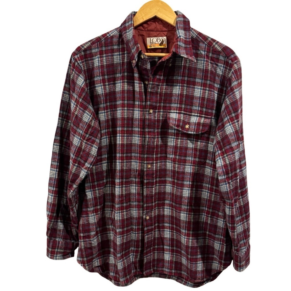 Vintage Lobo by Pendleton Wool Mens Button Down Plaid Long sleeve Size XL - Picture 1 of 8
